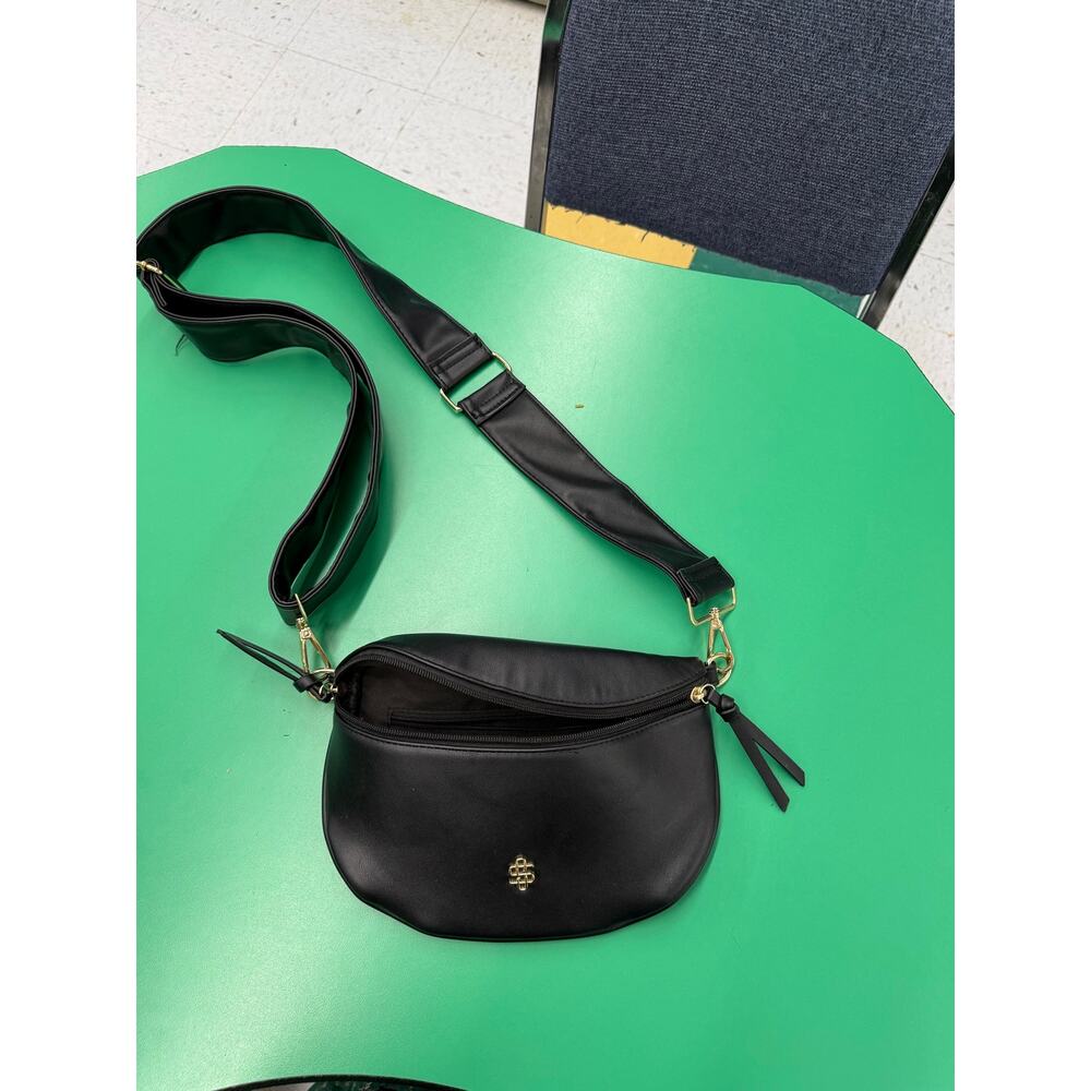 Simply Southern Black Faux Leather Crossbody Bag Purse Minimalist